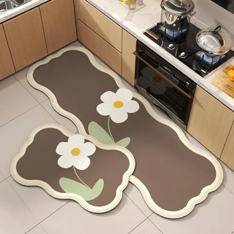 Bộ 2 thảm lót bếp, phòng ngủ, nhà tắm đa năng chất nỉ