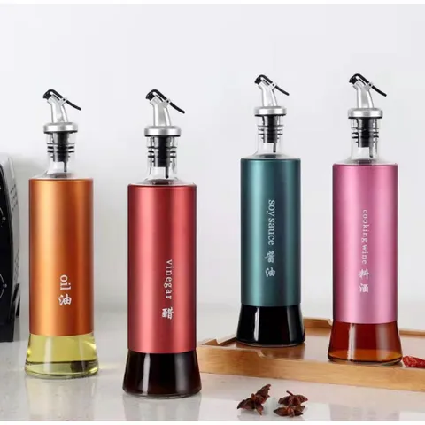 Chai Đựng Dầu, Giấm, Nươc Chấm Thủy Tinh Bọc Thép 300ml