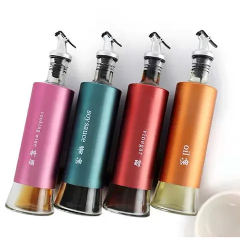Chai Đựng Dầu, Giấm, Nươc Chấm Thủy Tinh Bọc Thép 300ml