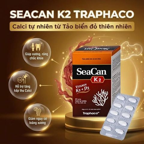 Viên uống giúp xương, răng chắc khỏe Seacan K2 Traphaco (6 vỉ x 10 viên)