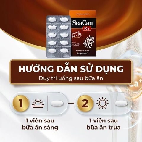 Viên uống giúp xương, răng chắc khỏe Seacan K2 Traphaco (6 vỉ x 10 viên)