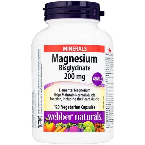 Viên uống hỗ trợ xương răng chắc khỏe Magnesium Bisglycinate Webber Naturals (120 viên)