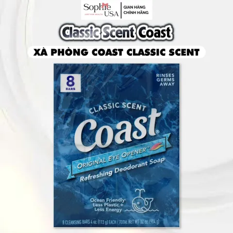 Xà Bông Coast Cục Hàng Mỹ Chính Hãng - Lốc 8 Cục Thơm Dịu Nhẹ, AnToan Cho Gia Đình, Vệ Sinh Cá Nhân