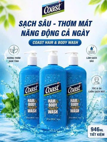 SỮA TẮM GỘI COAST 2in1 MỸ 946ml