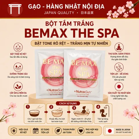 Bột tắm trắng Be-max the Spa 1 gói x 50g (hộp 12 gói)