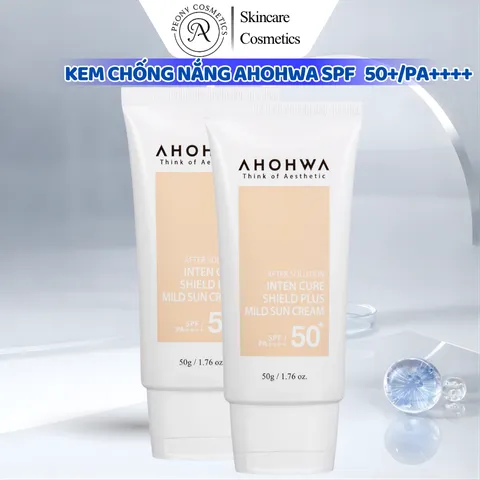 Ahohwa Kem chống nắng màu nền SPF 50+/PA++++ Inter Cure Shield Plus Mild Sun Cream 50gr