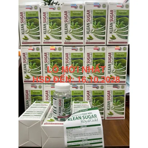 VIÊN ĐƯỜNG HUYẾT THẢO MỘC KLEAN SUGAR ROYAL GOLD LỌ 60 VIÊN HSD ĐẾN 15.10.2028 795351
