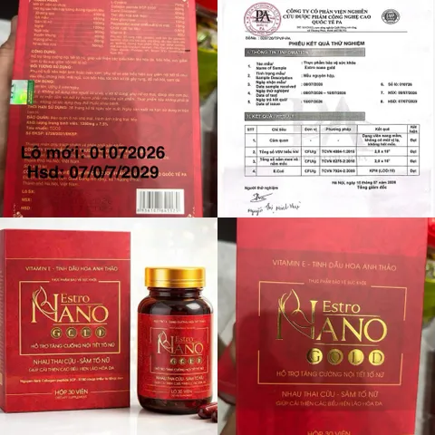 Estro Nano Gold – Hỗ trợ nội tiết tố nữ, đẹp da, giảm khô hạn (Hộp 30 viên) 795374