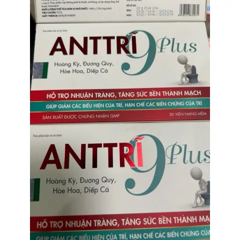 VIÊN UỐNG AN TRĨ 9 PLUS HỖ TRỢ NHUẬN TRÀNG BỀN THÀNH MẠCH GIÚP GIẢM CÁC BIỂU HIỆN CỦA TRĨ