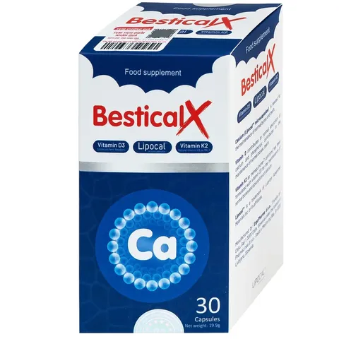 Viên uống BesticalX Ergopharm bổ sung canxi, vitamin D3 và vitamin K2, hỗ trợ xương, răng (30 viên) 795382