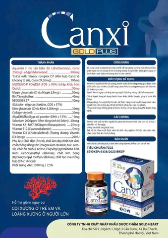 CANXI TẢO BIỂN ĐỎ - HỖ TRỢ Xương răng chắc khoẻ - BỔ SUNG VITAMIN D3 