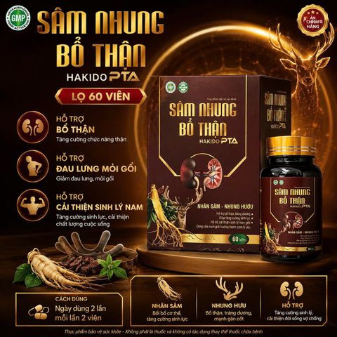 SÂM NHUNG BỔ THẬN HAKIDO LỌ 60 VIÊN
