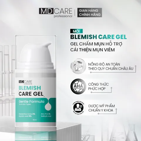 Gel chấm mụn MD care Blemish care gentle formula gel 15ml giảm mụn viêm