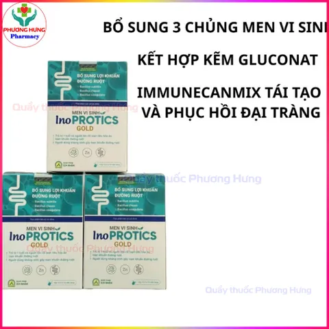 Men Vi Sinh InoProtics Gold Ích Nhân Bổ Sung Lợi Khuẩn Đường Ruột,Giảm Rối Loạn Tiêu Hóa - Hộp 100V