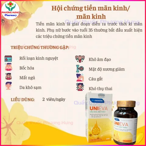 Dầu Hoa Anh Thảo UniEva Meracine  Giúp Cân Bằng Nội Tiết Cho Phụ Nữ Tiền Mãn Kinh Và Mãn Kinh-Lọ 60V