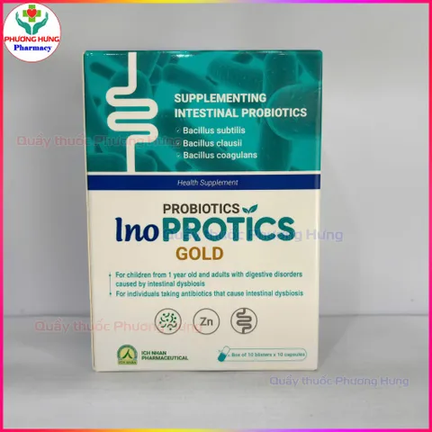 Men Vi Sinh InoProtics Gold Ích Nhân Bổ Sung Lợi Khuẩn Đường Ruột,Giảm Rối Loạn Tiêu Hóa - Hộp 100V