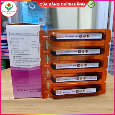 Siro Tăng Đề Kháng Ích Nhi, Giúp Tăng Cường Sức Đề Kháng Cho Trẻ, Bé Khỏe Nhanh - Hộp 15 Ống