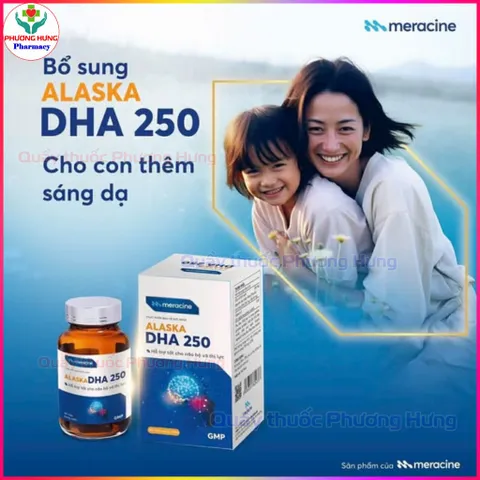 Dầu Cá Alaska DHA 250 Của Meracine Bổ Sung DHA Tăng Cường Thị Lực, Tốt Cho Não Bộ - Hộp 30 Viên