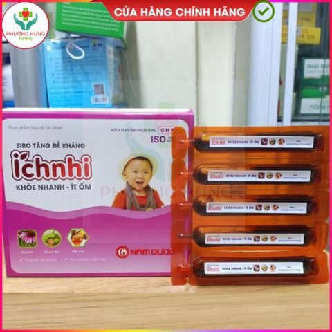 Siro Tăng Đề Kháng Ích Nhi, Giúp Tăng Cường Sức Đề Kháng Cho Trẻ, Bé Khỏe Nhanh - Hộp 15 Ống