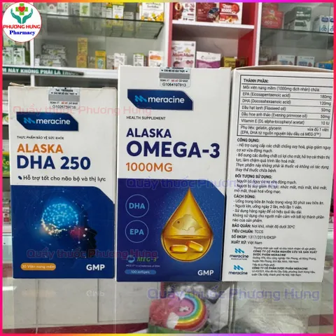 Dầu Cá Alaska DHA 250 Của Meracine Bổ Sung DHA Tăng Cường Thị Lực, Tốt Cho Não Bộ - Hộp 30 Viên