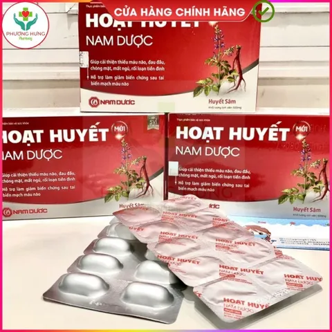 Hoạt huyết Nam Dược Giúp Hỗ trợ hoạt huyết, cải thiện thiếu máu não, đau đầu, chóng mặt - Hộp 50v
