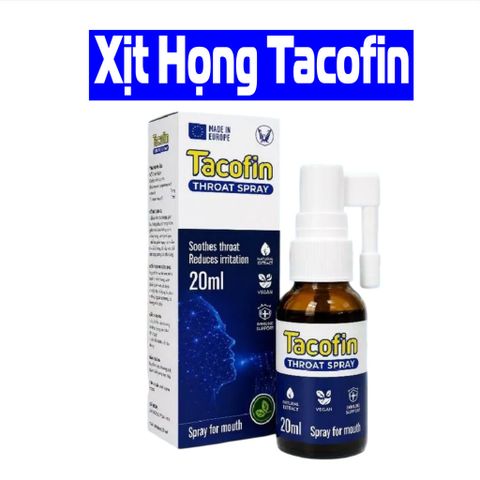 Xịt Họng Tacofin Dược Hậu Giang Giúp Dịu Vùng Cổ Họng Bị Viêm,Giảm Kích Ứng Khoang Miệng-Lọ 20ml