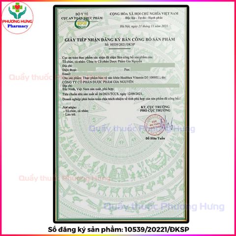 Healthza Vitamin D3 1000IU Tăng Cường Hấp Thu Calci, Giảm Nguy Cơ Còi Xương,Loãng Xương-Hộp 60 Viên