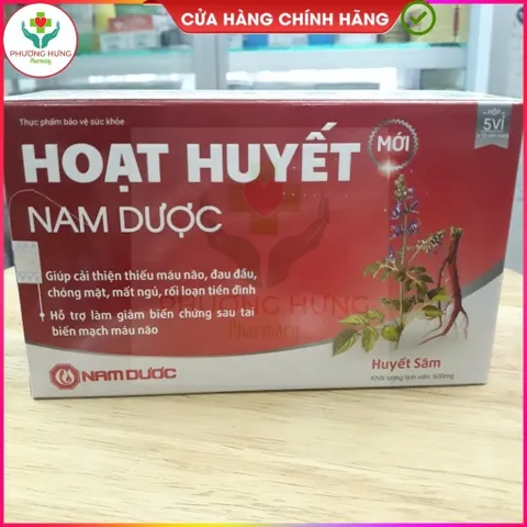 Hoạt huyết Nam Dược Giúp Hỗ trợ hoạt huyết, cải thiện thiếu máu não, đau đầu, chóng mặt - Hộp 50v