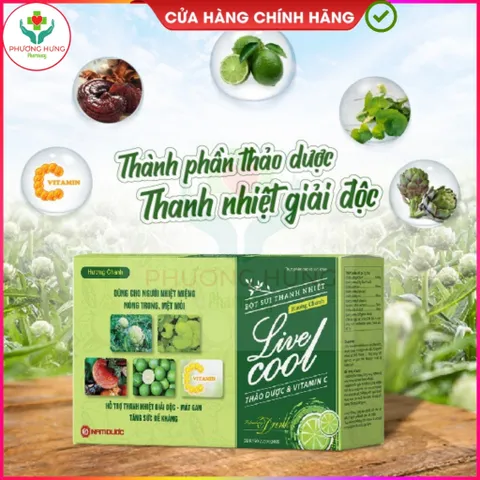 Bột C sủi Livecool của Nam Dược Giúp bổ sung vitamin C, hỗ trợ giải độc, mát gan - Hộp 10 gói x7g 795424