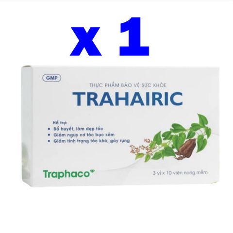 TRAHAIRIC của Traphaco Hỗ Trợ Giảm Nguy Cơ Tóc Bạc Sớm, Tóc Khô, Gãy Rụng - Hộp 30 Viên