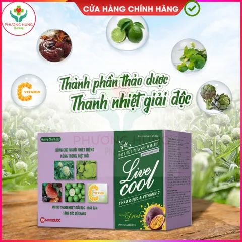 Bột C sủi Livecool của Nam Dược Giúp bổ sung vitamin C, hỗ trợ giải độc, mát gan - Hộp 10 gói x7g 795424