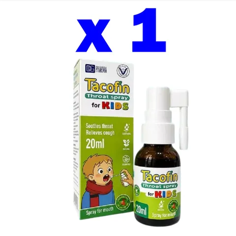 Xịt Họng Tacofin Kids Cho Trẻ Em Giúp Dịu Vùng Cổ Họng Bị Viêm,Giảm Kích Ứng Khoang Miệng-Lọ 20ml