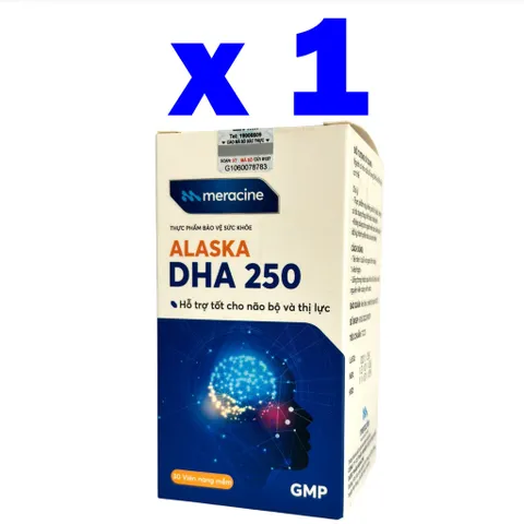 Dầu Cá Alaska DHA 250 Của Meracine Bổ Sung DHA Tăng Cường Thị Lực, Tốt Cho Não Bộ - Hộp 30 Viên