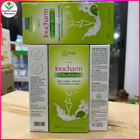 InoCharm Ích Nhân Gel Dung Dịch Vệ Sinh Phụ Nữ Trầu Không,Sạch Thơm,Khử Mùi,Giữ Ẩm-Chai 100ml