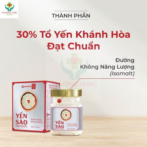 Yến Sào Nam Dược Tổ Yến Chưng Không Đường Bồi Bổ Sức Khỏe,Dùng Cho Người Giảm Cân,Ăn Kiêng-Lọ 70ml
