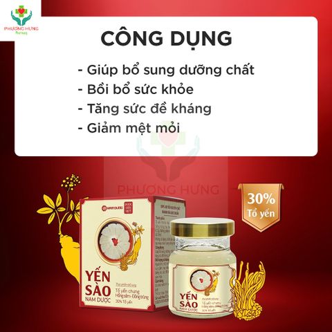 Yến Sào Nam Dược Tổ Yến Chưng Hồng Sâm Và Đông Trùng Hạ Thảo Bồi Bổ Sức Khỏe, Tăng Đề Kháng-Lọ 70ml