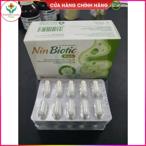 Men Vi Sinh Nin Biotic Plus Bổ Sung 3 Chủng Men Lợi Khuẩn, Cải Thiện Hệ Vi Sinh Đường Ruột- Hộp 50v
