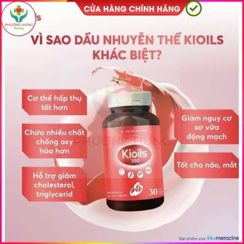 Dầu Nhuyễn Thể Kioils 350 Tốt Cho Mắt, Não, Hỗ Trợ Giảm Cholesterol, Triglycerid, Xơ Vữa Động Mạch