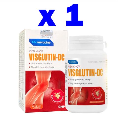 Viên Khớp VISGLUTIN-DC Meracine Giúp Tăng Tiết Hoạt Dịch Khớp, Giảm Đau, Khô, Viêm Khớp-Hộp 60 Viên