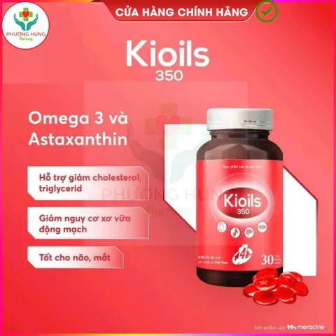 Dầu Nhuyễn Thể Kioils 350 Tốt Cho Mắt, Não, Hỗ Trợ Giảm Cholesterol, Triglycerid, Xơ Vữa Động Mạch