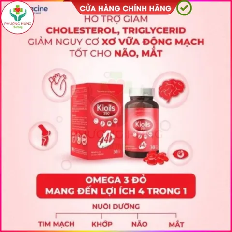 Dầu Nhuyễn Thể Kioils 350 Tốt Cho Mắt, Não, Hỗ Trợ Giảm Cholesterol, Triglycerid, Xơ Vữa Động Mạch