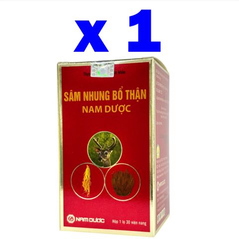 Sâm Nhung Bổ Thận Nam Dược Giúp Giảm Đau Lưng, Mỏi Gối, Thận Yếu, Ngủ Kém, Tiểu Đêm- Hộp 30 Viên
