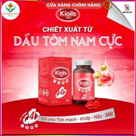 Dầu Nhuyễn Thể Kioils 350 Tốt Cho Mắt, Não, Hỗ Trợ Giảm Cholesterol, Triglycerid, Xơ Vữa Động Mạch