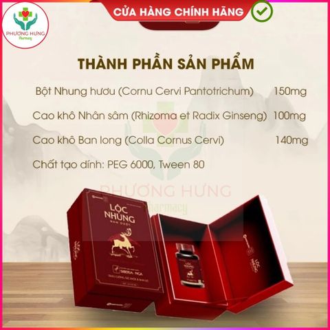 Lộc Nhung Nam dược Giúp Tăng Cường Sinh Lực, Bổ Khí Huyết, Bổ Thận, Giảm Mệt Mỏi - Hộp 30 Viên