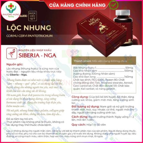 Lộc Nhung Nam dược Giúp Tăng Cường Sinh Lực, Bổ Khí Huyết, Bổ Thận, Giảm Mệt Mỏi - Hộp 30 Viên