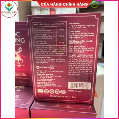 Lộc Nhung Nam dược Giúp Tăng Cường Sinh Lực, Bổ Khí Huyết, Bổ Thận, Giảm Mệt Mỏi - Hộp 30 Viên