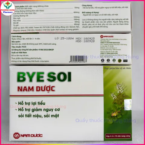 Bài Sỏi/Byesoi Nam Dược Hỗ Trợ Lợi Tiểu,Bài Tiết Sỏi Thận,Sỏi Tiết Niệu,Sỏi Mật,Giảm Bí Tiểu-Hộp 40V