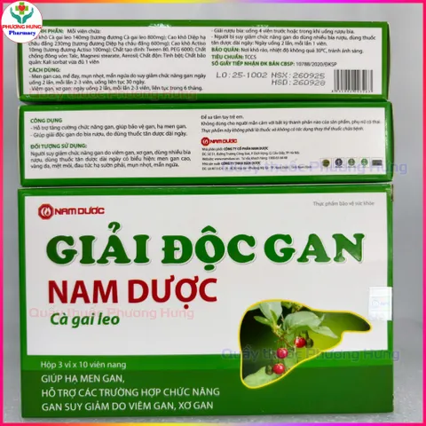 Giải Độc Gan Nam Dược Giúp Bổ Gan,Hạ Men Gan,Giảm Mề Đay,Mụn Nhọt,Mẩn Ngứa - Hộp 30 Viên