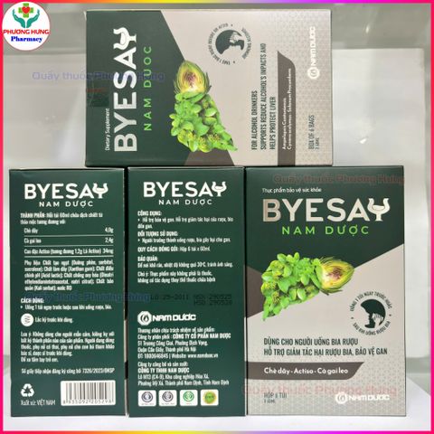 Nước Giải Rượu Byesay Nam Dược Giảm Triệu Chứng Say Rượu Bia, Tăng Cường Giải Độc Gan-Hộp 6 Túi