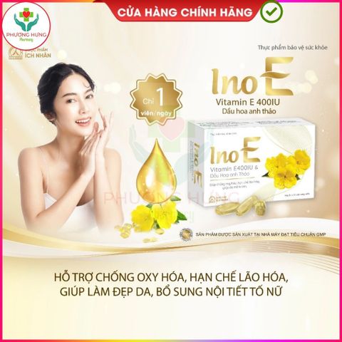 Viên Uống Ino E Của Ích Nhân Bổ Sung Vitamin E, Hỗ Trợ Làm Đẹp Da, Chống Oxy Hóa Da-Hộp 30 Viên
